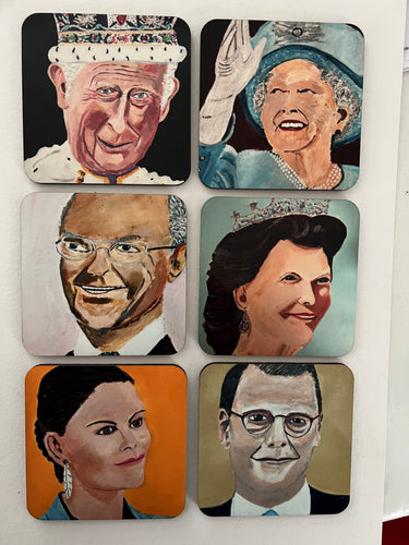 Coaster set of 6 royal celebrities