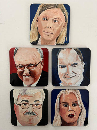 Coaster set of five social demacratic politicians