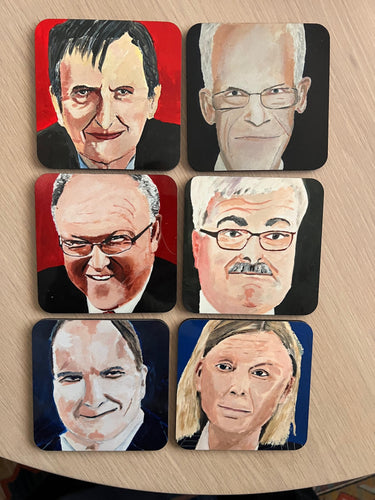 Coaster set of six social demacratic politicians