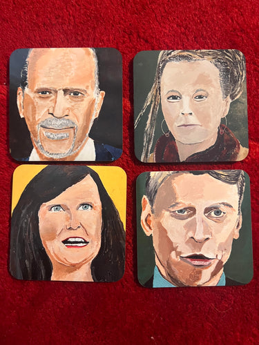 Coaster set of 4 environmental politicians