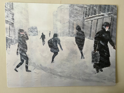 Nybrogatan i snöoväder (Nybrogatan in a snowstorm)