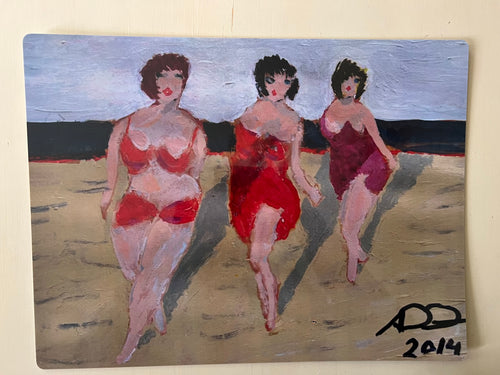 Tre kvinnor på stranden (Three women at the beach)