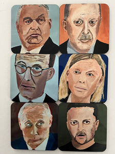 Coaster set of six politicians in the Nato process