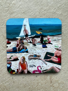 Coaster "Solig sommardag på Stora stranden (Sunny day on the big beach)"