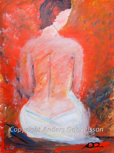 Kvinna på sängkanten (Women at the bed edge)
