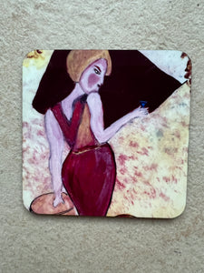 Coaster "Kvinna med sherryglas (Woman with a glas of sherry)"