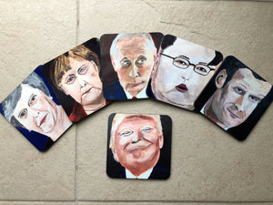 Coaster set of international politicians