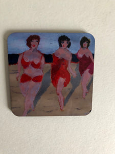 Coaster "Tre kvinnor på stranden (Three women at the beach)"