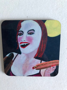 Coaster "Kvinna med blodkorv (Woman with a blood sausage)"