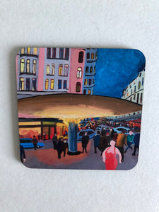 Coaster "Kvinna i rött vid Stureplan (Women in red at square Stureplan)"