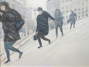Postcard "Snöoväder i stan"